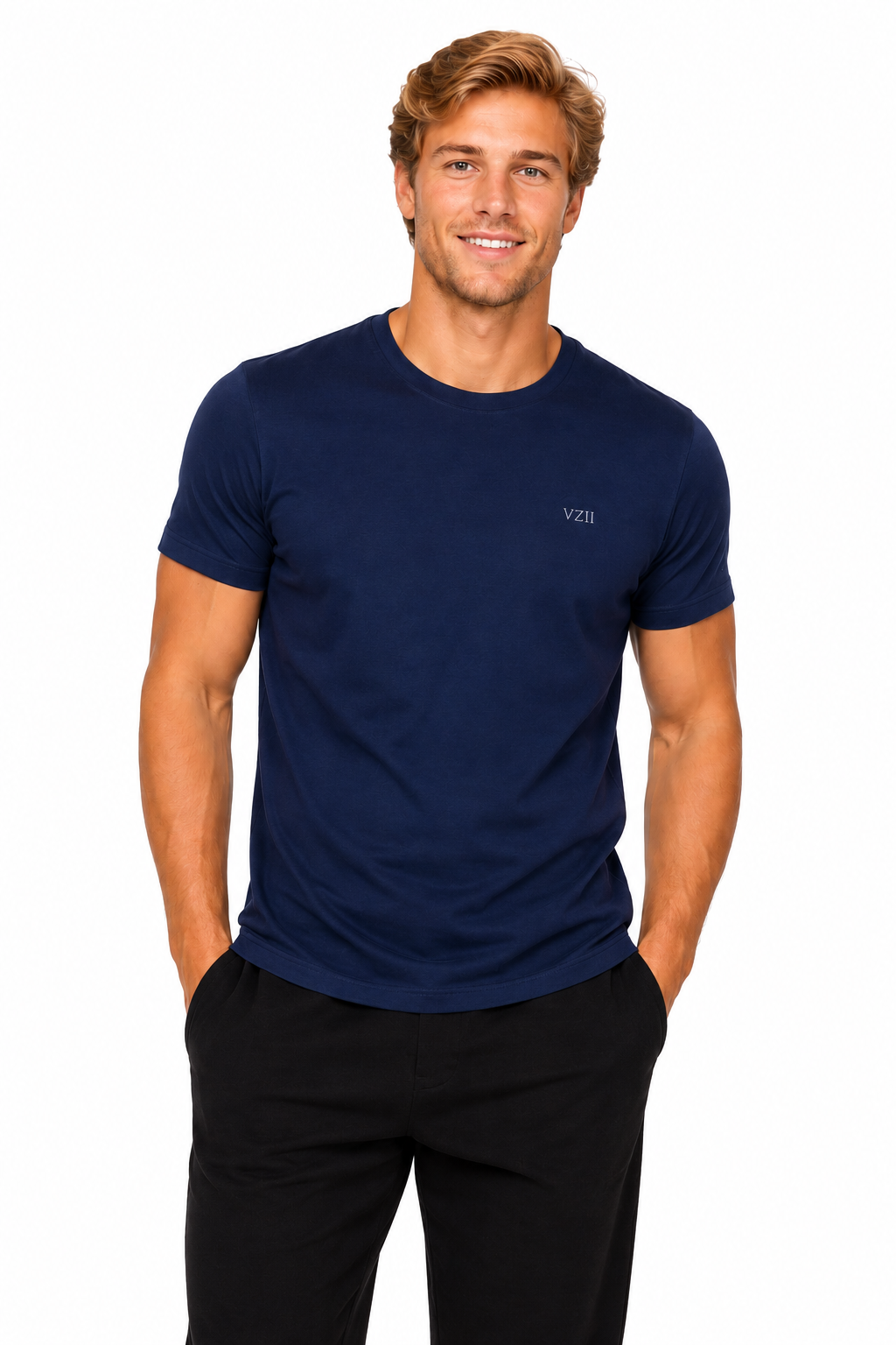 Valaziio Essential Cotton T-Shirt – Navy Blue